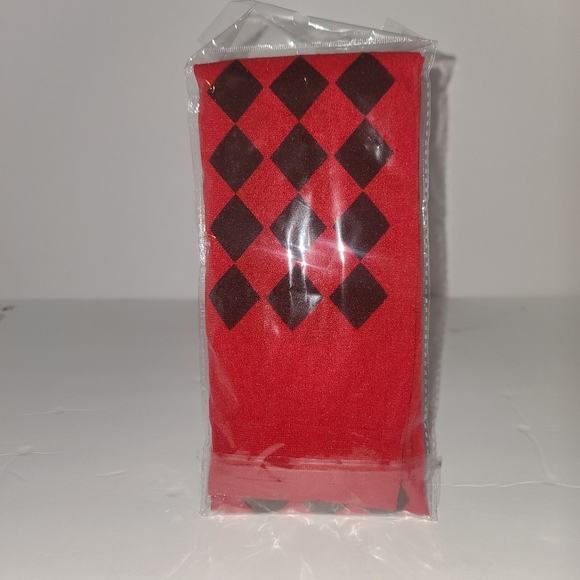 red and black harlequin diamond pattern stocking - Picture 2 of 3